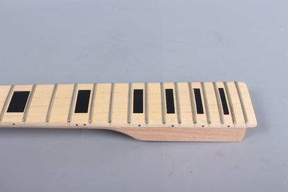 Electric Guitar Neck Replacement 22 Fret 24.75 Inch DIY Guitar Paddle Head Maple Mahogany Wood