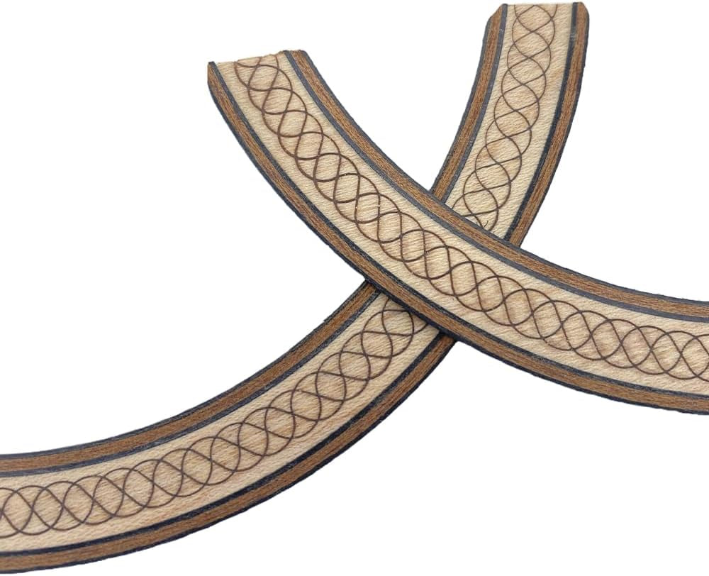 2PCS Guitar Rosette for Guitar Construction Solid Wood Material 110 * 12 * 0.8Mm Guitar Sound Hole for Luthier #22