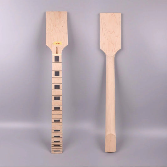 Yinfente Electric Guitar Neck Replacement 22 Fret 24.75 Inch DIY Guitar Paddle Head Maple Mahogany Wood