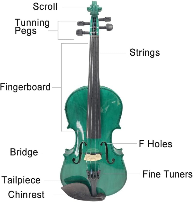 Acoustic Violin Electric Violin 4/4 Full Size Violin 4 String Maple Spruce for Student,Violin for Beginners Violin Case,Brazilwood Bow,Cable,Cleaning Cloth,Rosin,Bridge