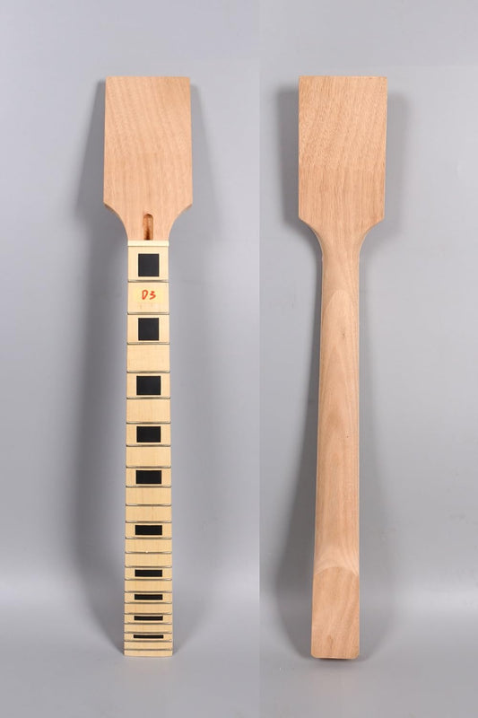 Electric Guitar Neck Replacement 22 Fret 24.75 Inch DIY Guitar Paddle Head Maple Mahogany Wood