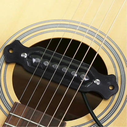 Sound Hole Pickups 6 String Magnetic Pickups with Tone Volume Knobs for Acoustic Guitars (Black)