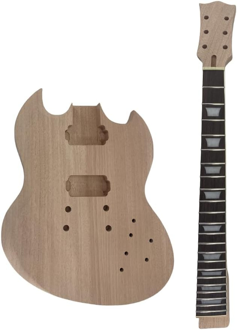 1Set Guitar Kit 22Fret 24.75Inch Set in Body Mahogany Rosewood Fretboard DIY Guitar