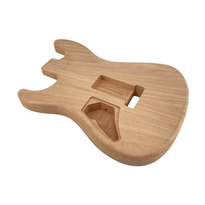 Yinfente Unfinished Mahogany Electric Guitar Body DIY Replacement Bolt on Heel Pocket Natural
