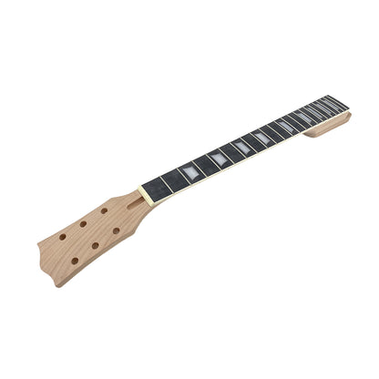 Yinfente unfinished guitar neck replacement 22 fret 24.75 inch SG heel Mahogany Rosewood guitar Fretboard Block Inlay