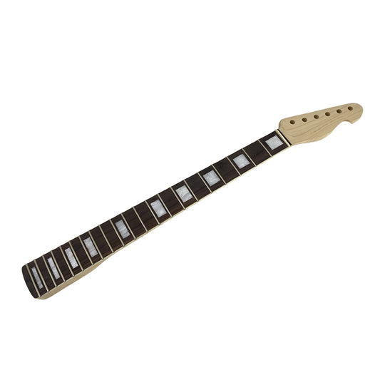 Yinfente Electric Guitar Neck 21 Fret 25.5 Inch Rosewood Fretboard Block Inlay Clear Paint for Build Guitar