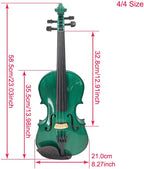 Acoustic Violin Electric Violin 4/4 Full Size Violin 4 String Maple Spruce for Student,Violin for Beginners Violin Case,Brazilwood Bow,Cable,Cleaning Cloth,Rosin,Bridge