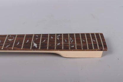 Maple Guitar Neck 24Fret 25.5Inch Rosewood Fretboard Vine Inlay Bolt on Heel DIY 6String Guitar Neck