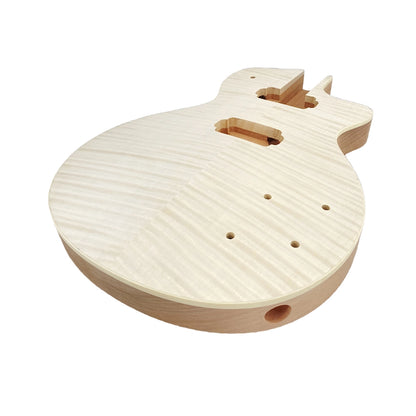 Yinfente Electric Guitar Kit Guitar Neck 22fret 24.75inch electric Guitar Body Mahogany Flame Maple Nice Inlay one piece mahogany wood