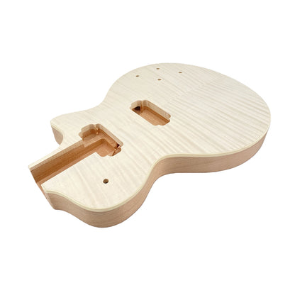 Yinfente Electric Guitar Kit Guitar Neck 22fret 24.75inch electric Guitar Body Mahogany Flame Maple Nice Inlay one piece mahogany wood