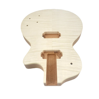 Yinfente Electric Guitar Kit Guitar Neck 22fret 24.75inch electric Guitar Body Mahogany Flame Maple Nice Inlay one piece mahogany wood