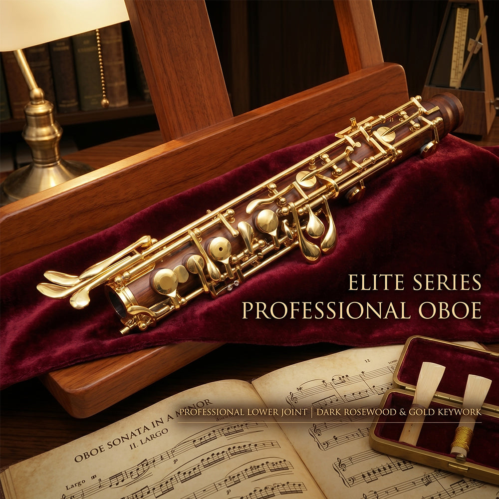 Yinfente Professional Oboe C key left F Resonance Golden plated key Rosewood Oboe Semi-Automatic