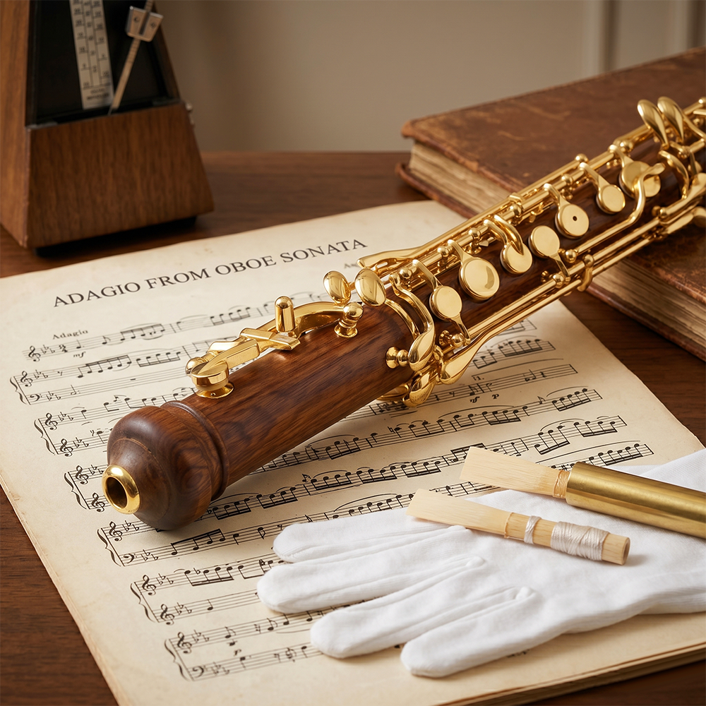 Yinfente Professional Oboe C key left F Resonance Golden plated key Rosewood Oboe Semi-Automatic
