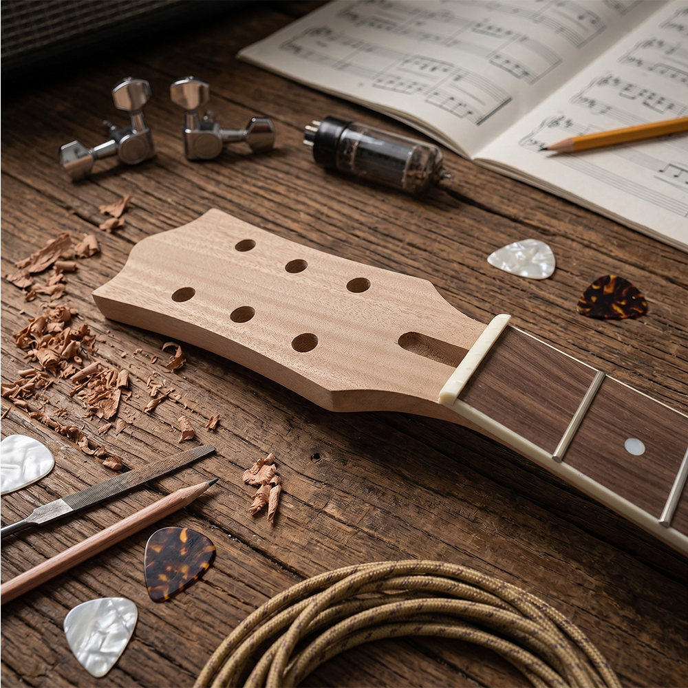 Yinfente unfinished guitar neck 22fret 24.75inch mahogany Rosewood Dot inlay SG Heel