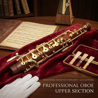 Yinfente Professional Oboe C key left F Resonance Golden plated key Rosewood Oboe Semi-Automatic