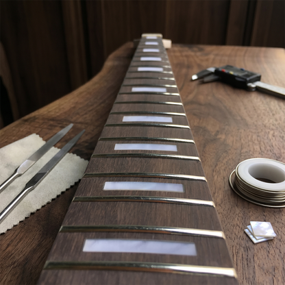 Yinfente unfinished 6 string Guitar neck 24fret 34inch Maple rosewood Fretboard Block Inlay