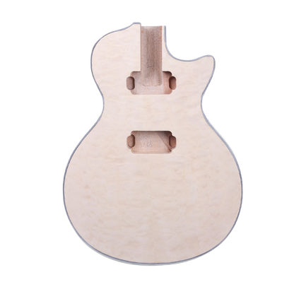 Electric Guitar Body Quilted Maple Water Ripple Veneer Mahogany Wood Set in Heel DIY Guitar Replacement