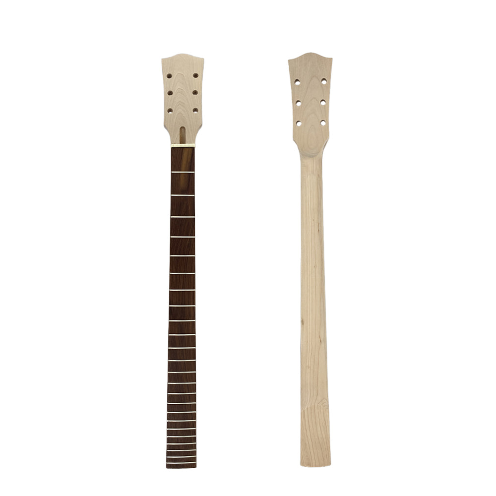 Yinfente New DIY Maple Electric Guitar Neck 24Fret 28inch scale rosewood fretboard Unfinished no inlays Bolt on heel