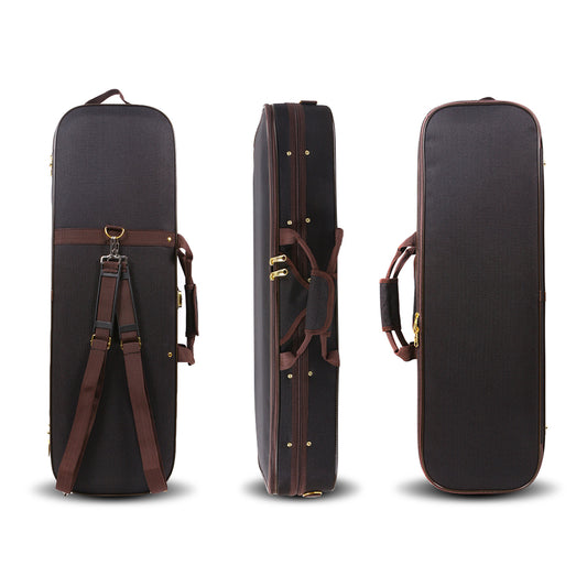 yinfente New Violin Case 4/4 Full Size Violin Box Wooden Oblong Cases for Violin Straps