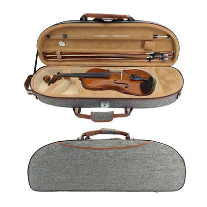Violin Case 4/4 Full Size Nylon Oxford Lightweight Box Adjustable Shoulder Straps Travel Violin Case Bag (Grey)