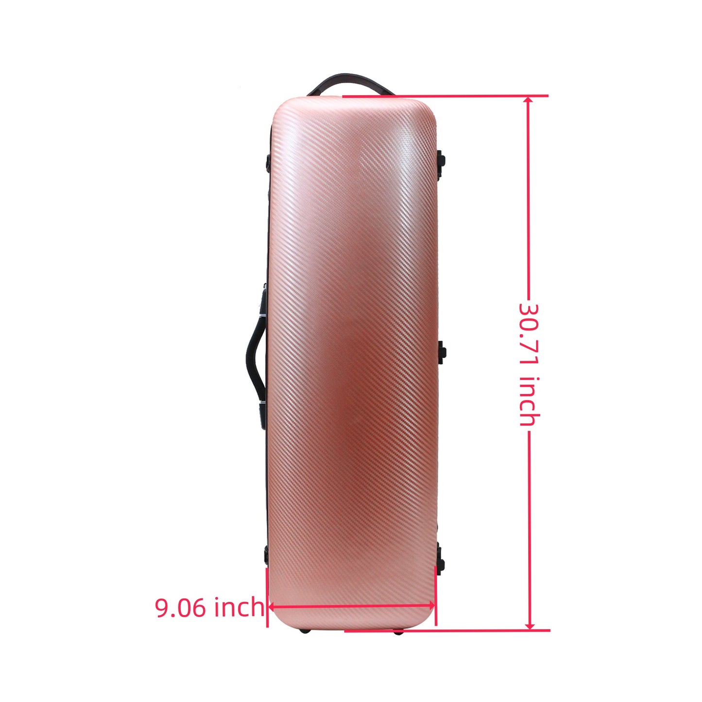 Yinfente Violin Case 4/4 Full Size Carbon Fiber Oblong 4/4 Violin Case with Music Sheet Bag Adjustable Backstrap Hygrometer Lightweight & Portable