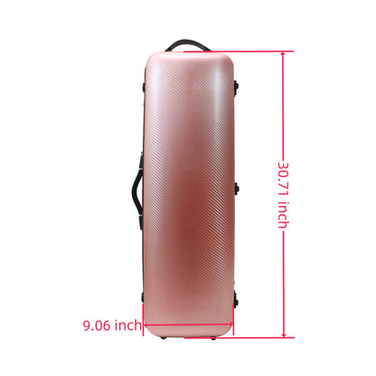 Yinfente Violin Case 4/4 Full Size Carbon Fiber Oblong 4/4 Violin Case with Music Sheet Bag Adjustable Backstrap Hygrometer Lightweight & Portable