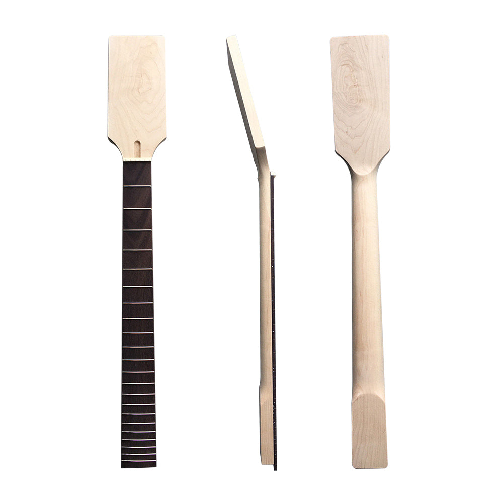 Yinfente Electric Guitar Neck 22 Fret Guitar Replacement for LP ST Electric Guitar Necks Paddle Head DIY Maple Rosewood 25.5Inch Scale (25-1/2 Inch)