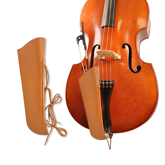Yinfente Upright Bass Bow Quiver, Leather Bass Bow Case, Sturdy Bow Bag Holder for German and French Bass Bow, Bass Instrument Strings Accessories (Brown)