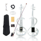 Transparent Violin Acrylic Electric Violin 4/4 Full Size Violin Kit with LED Bow, Chin Rest, Shoulder Rest, Cable and Case #EV6 (EV6)