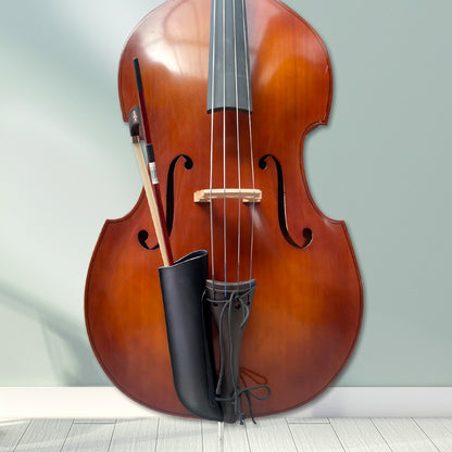 Upright Bass Bow Bag Leather Quiver One Bow Holder for German and French Bass Bow Black (1 Pcs)