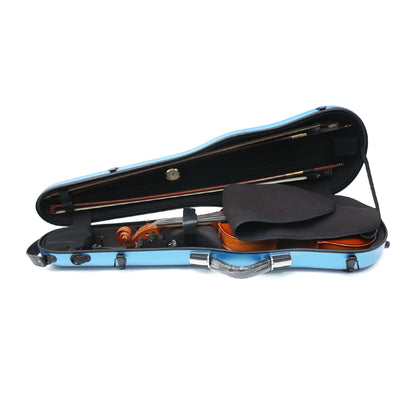 Yinfente Violin Case 4/4 Full Size Violin Box Silver Blue Color Mixed Carbon Fiber Violin Cases Strong Light (Blue)