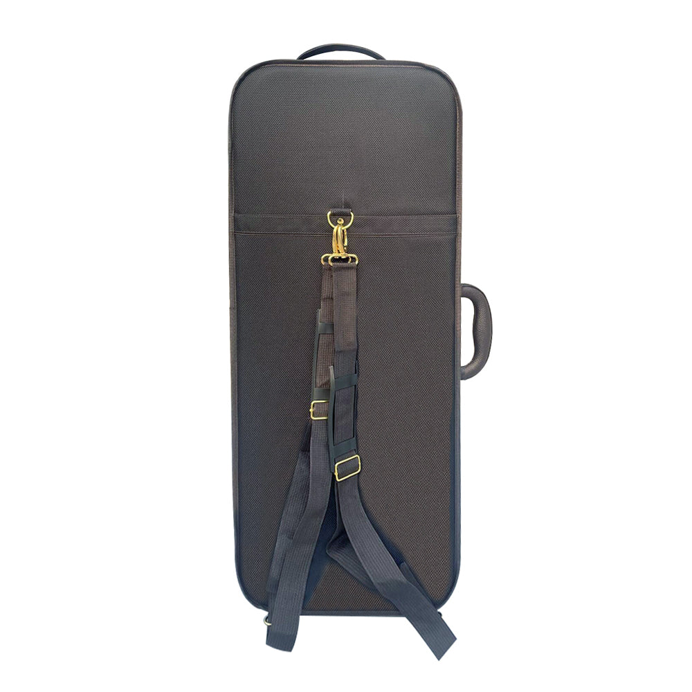Yinfente Oblong Wooden Double Full Size Violin Case Viola Case for 15-16.5Inch with Adjustable Backstrap Four Bow Holders Thinck Padding