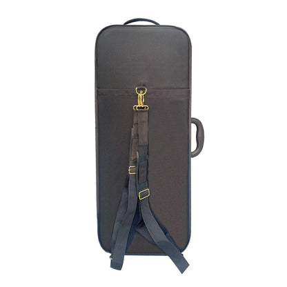 Yinfente Oblong Wooden Double Full Size Violin Case Viola Case for 15-16.5Inch with Adjustable Backstrap Four Bow Holders Thinck Padding