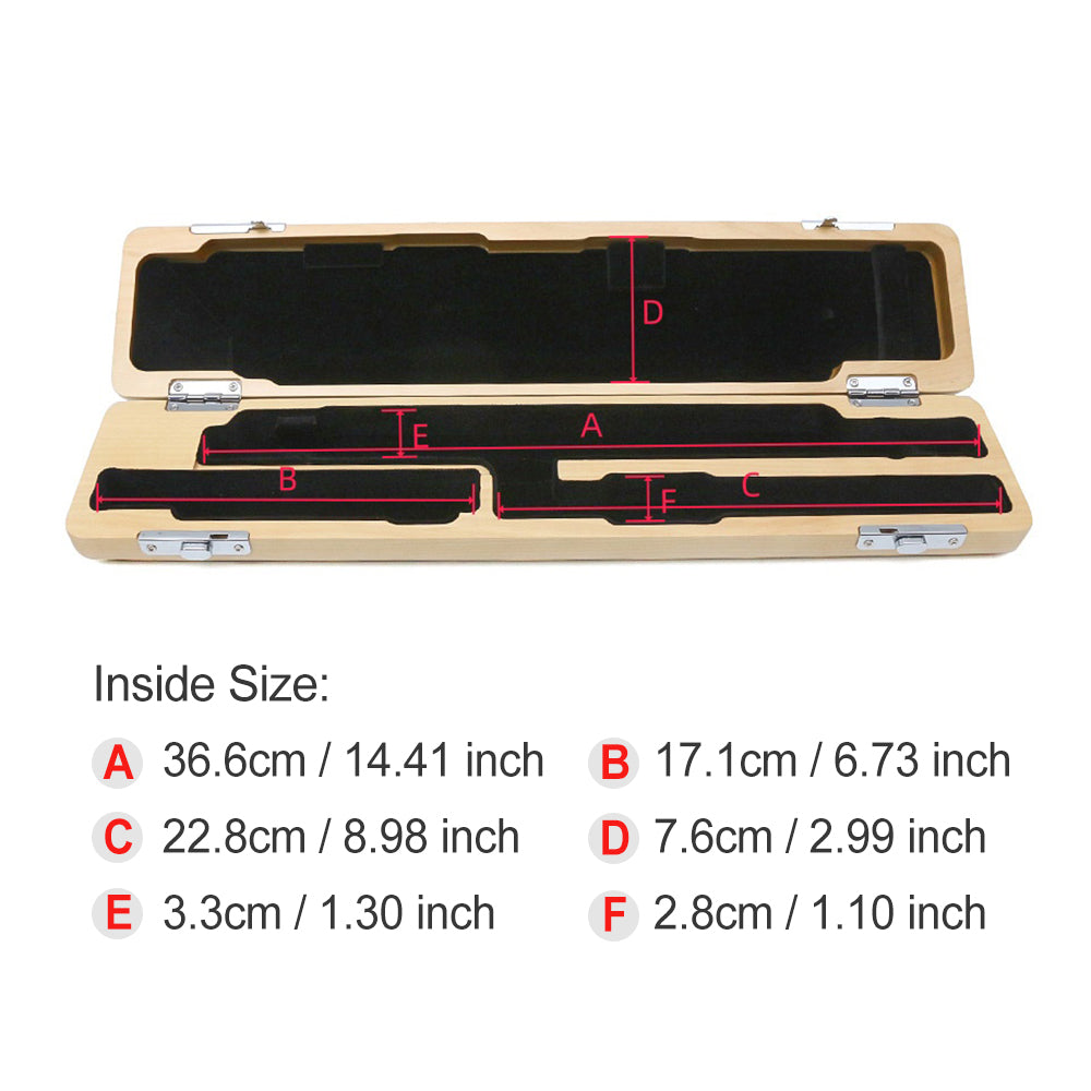 Yinfente 17 Hole Flute Case B Foot Hard Flute Case Sturdy Wooden Case Solid Wood Nice Protection (B Foot)
