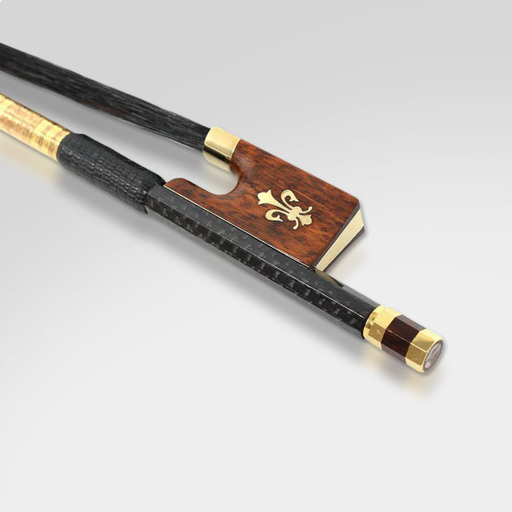 Yinfente 4/4 Carbon Fiber Violin Bow Snakewood Black Bow Horsehair Frog Violin Accessory