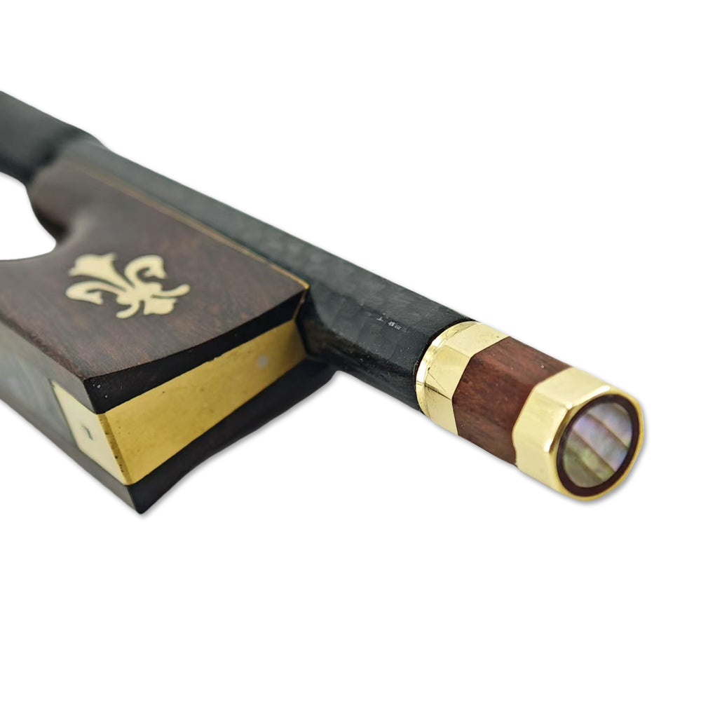 Yinfente 4/4 Carbon Fiber Violin Bow Snakewood Black Bow Horsehair Frog Violin Accessory