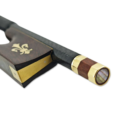 Yinfente 4/4 Carbon Fiber Violin Bow Snakewood Black Bow Horsehair Frog Violin Accessory