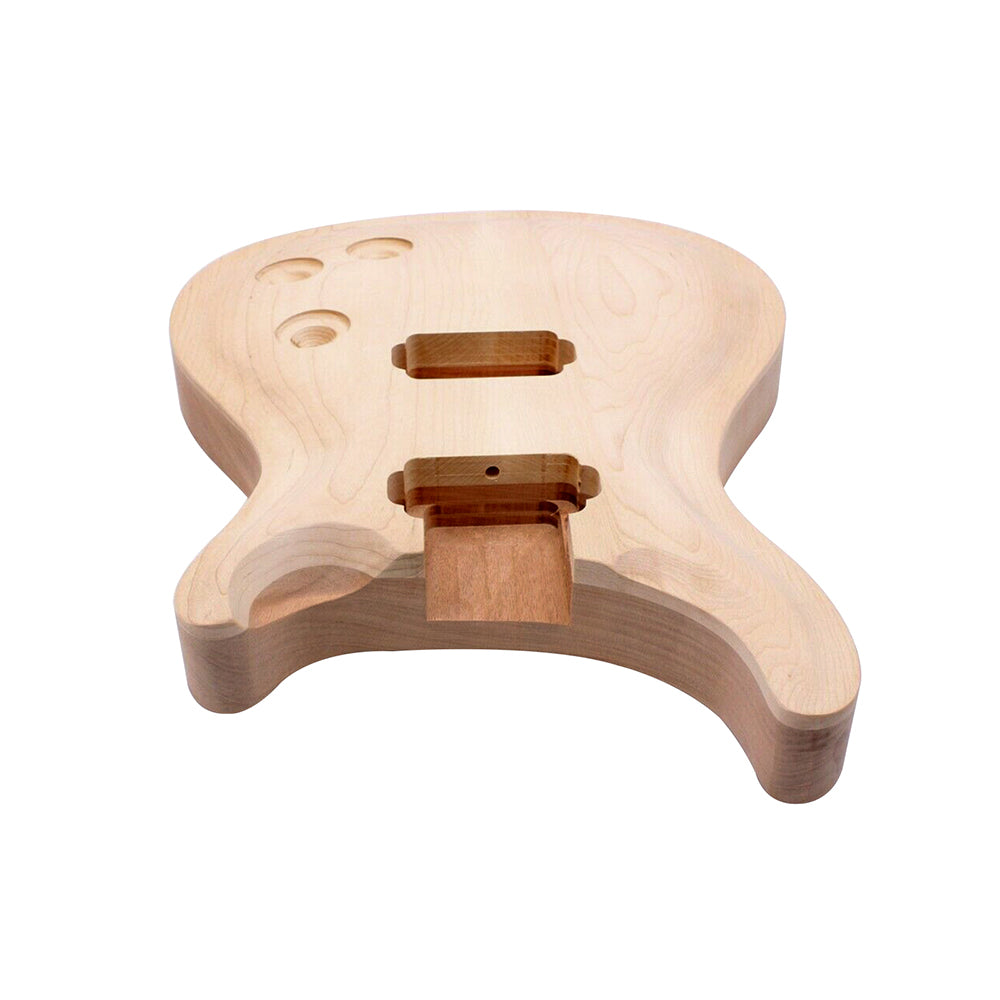Yinfente 1Set Guitar Kit Guitar Neck 22Fret 24.75Inch Guitar Body Mahogany Maple Cap Dot Inlay Set in DIY