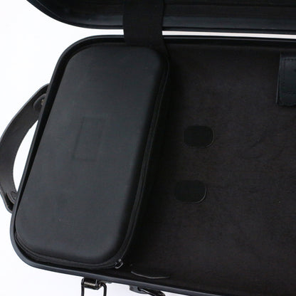 Yinfente Violin Case 4/4 Full Size Carbon Fiber Oblong 4/4 Violin Case with Music Sheet Bag Adjustable Backstrap Hygrometer Lightweight & Portable