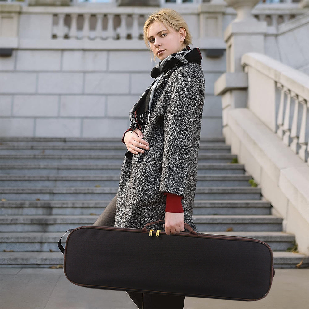 yinfente New Violin Case 4/4 Full Size Violin Box Wooden Oblong Cases for Violin Straps