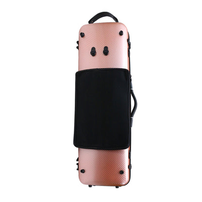 Yinfente Violin Case 4/4 Full Size Carbon Fiber Oblong 4/4 Violin Case with Music Sheet Bag Adjustable Backstrap Hygrometer Lightweight & Portable