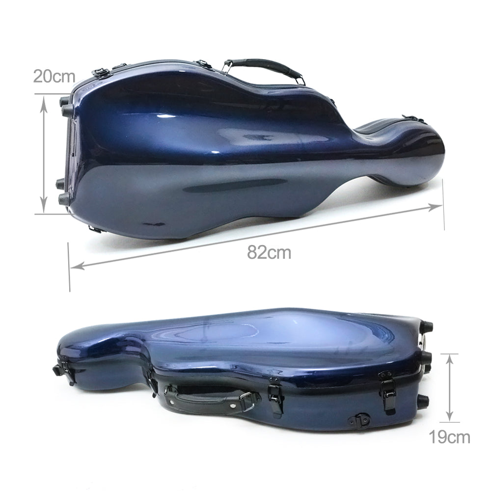 Yinfente Lightweight Fiberglass Viola Case for 16 Inch to 16.5 Inch Size Hard Viola Case with Backstraps, Waterproof Shell (Blue)
