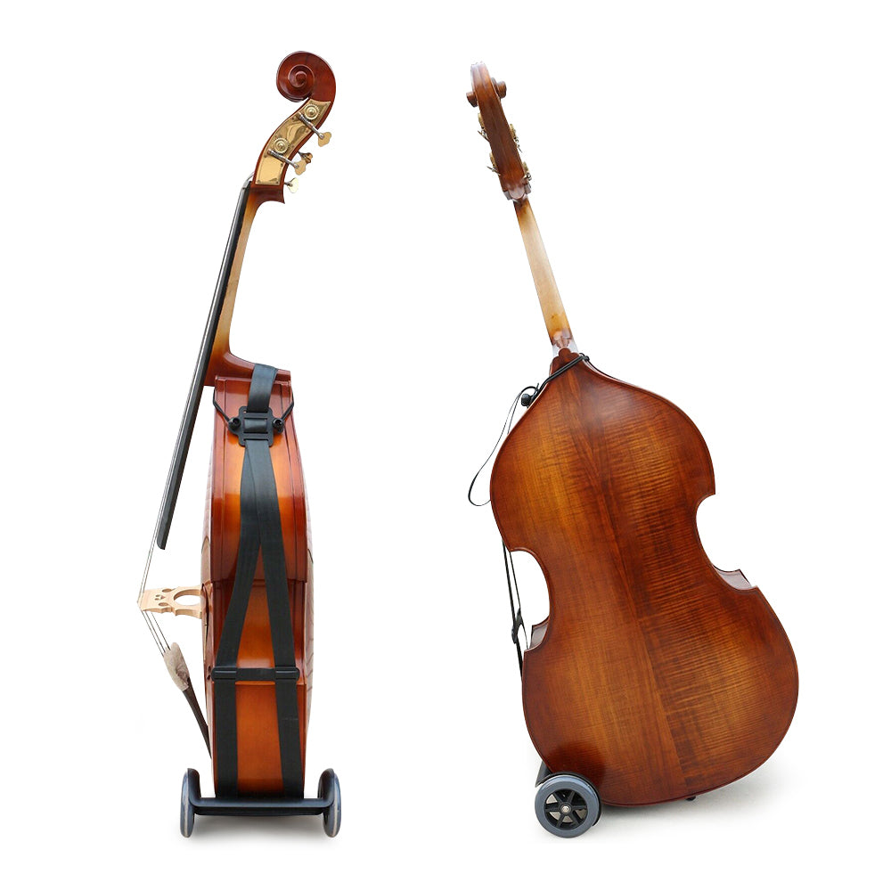 Yinfente 3 pcs Upright Bass Buggies for Double Bass with Durable Wheels Long Straps