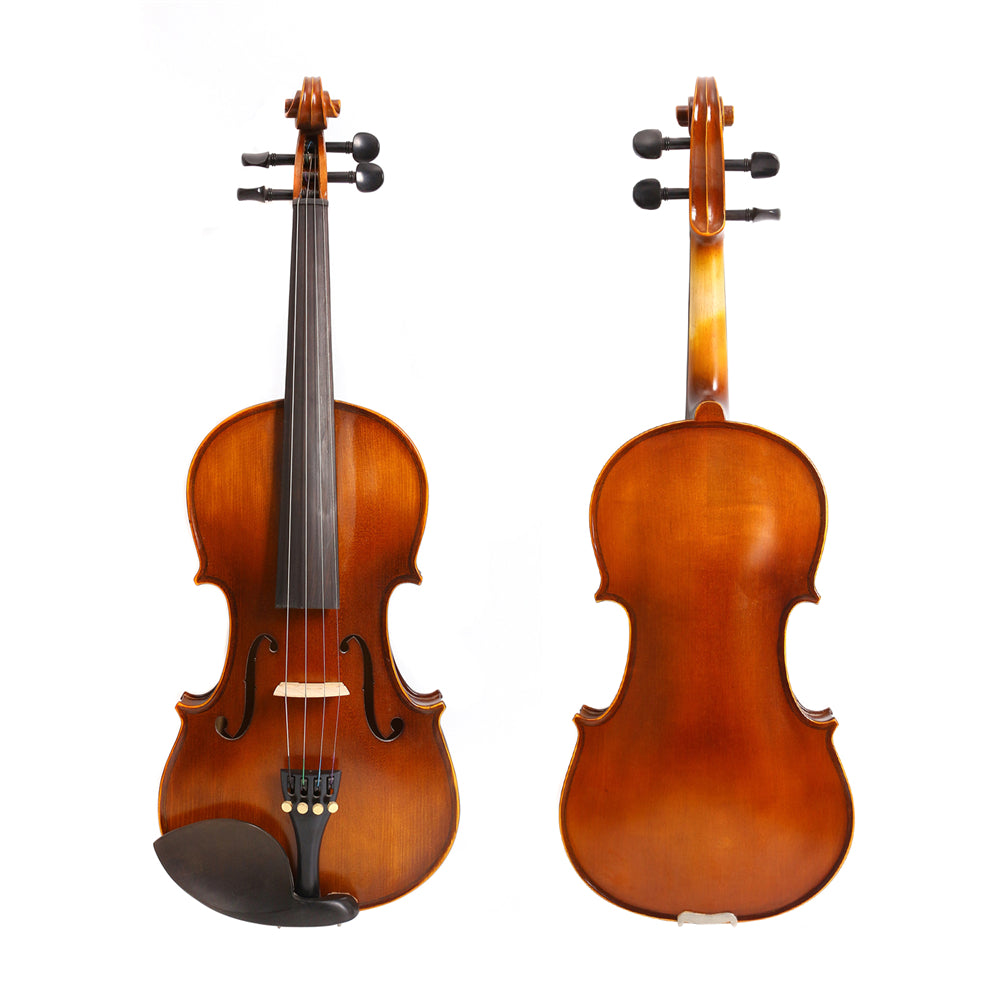 Yinfente 1/8 Acoustic Violin Kit Full Size Fiddle Maple Spruce Top Ebony Fittings for Beginner,Student,Adult with Hard Case,Bow,Extra Strings,Shoulder Rest Handcrafted