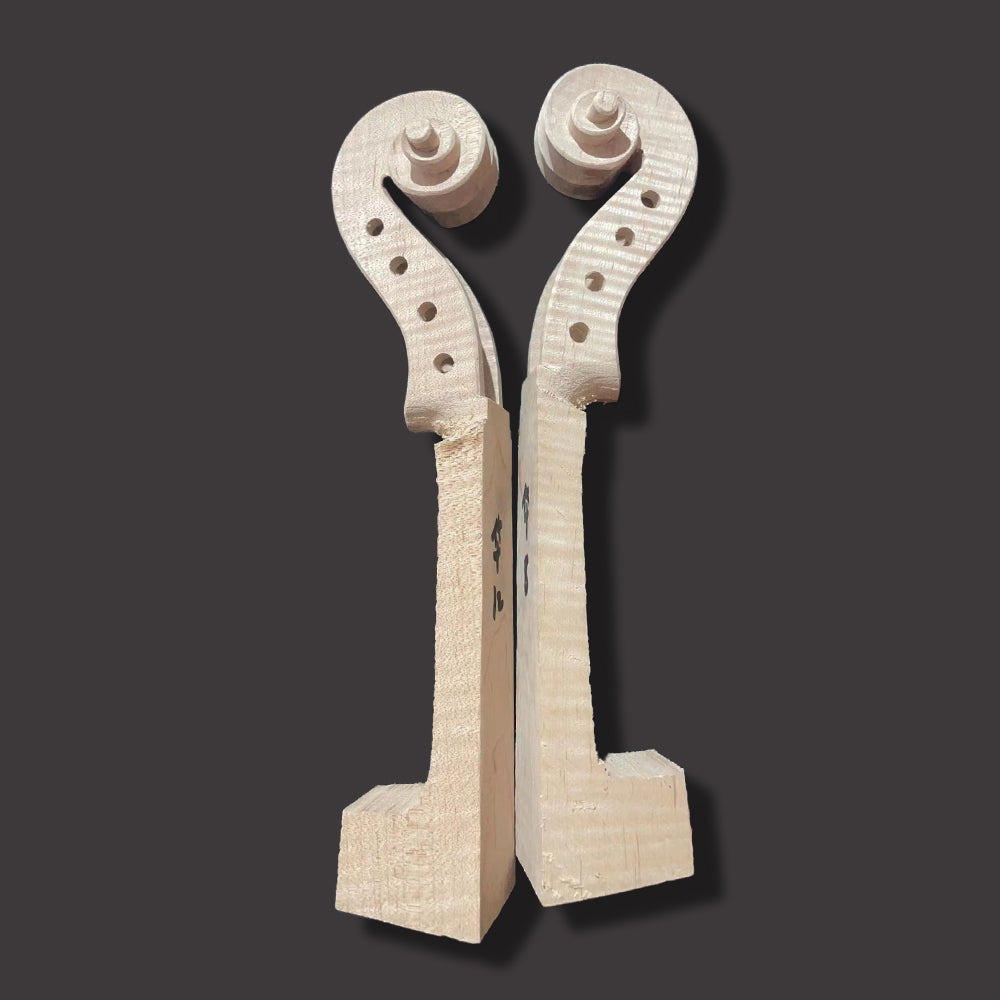 Yinfente Violin Neck 4 String Flamed Maple Wood Natural Finish DIY Violin Violin Parts (4/4)