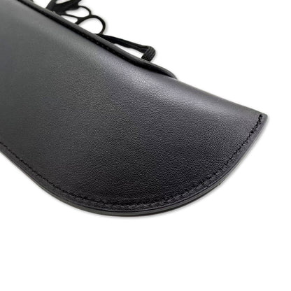 Upright Bass Bow Bag Leather Quiver One Bow Holder for German and French Bass Bow Black (1 Pcs)
