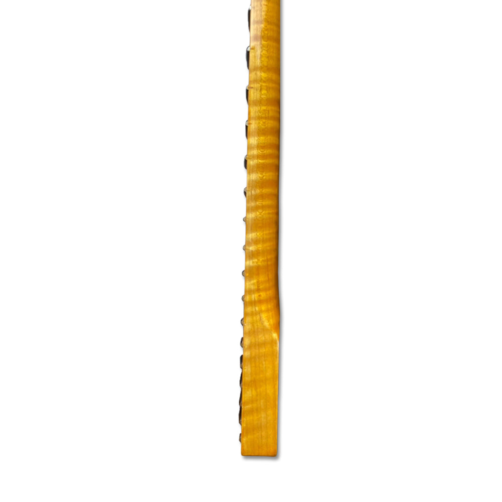Yinfente Maple Guitar Neck 21 Fret 25.5 inch for Tele style electric guitar Clear Painting Flame Maple Dots inlay