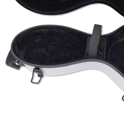 Lightweight Fiberglass Viola Case for 16 Inch to 16.5 Inch Size Hard Viola Case with Backstraps, 2.68 Kg, Waterproof Shell (White)
