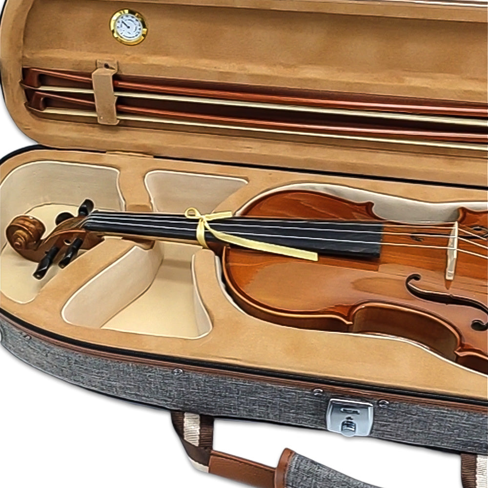 Violin Case 4/4 Full Size Nylon Oxford Lightweight Box Adjustable Shoulder Straps Travel Violin Case Bag (Grey)