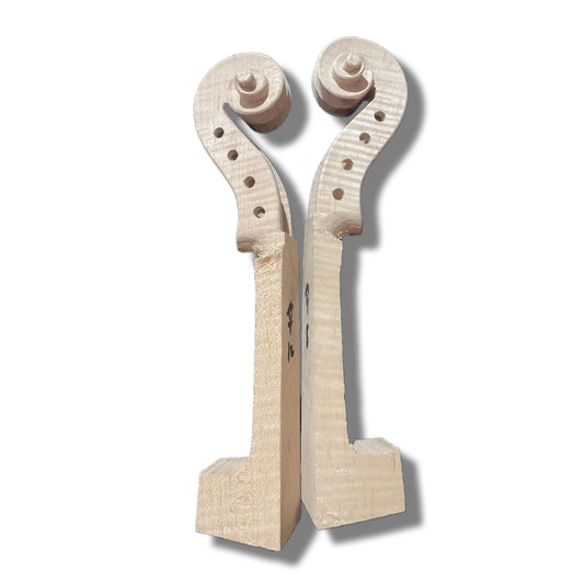 Yinfente Violin Neck 4 String Flamed Maple Wood Natural Finish DIY Violin Violin Parts (4/4)